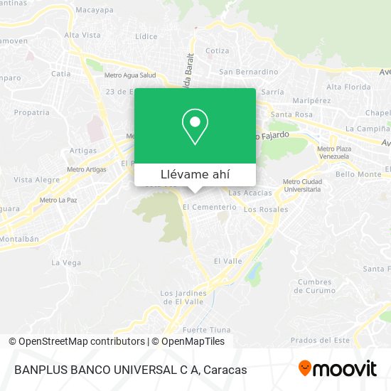 Mapa de BANPLUS BANCO UNIVERSAL C A