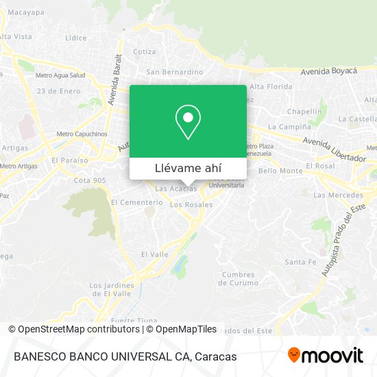 Mapa de BANESCO BANCO UNIVERSAL CA