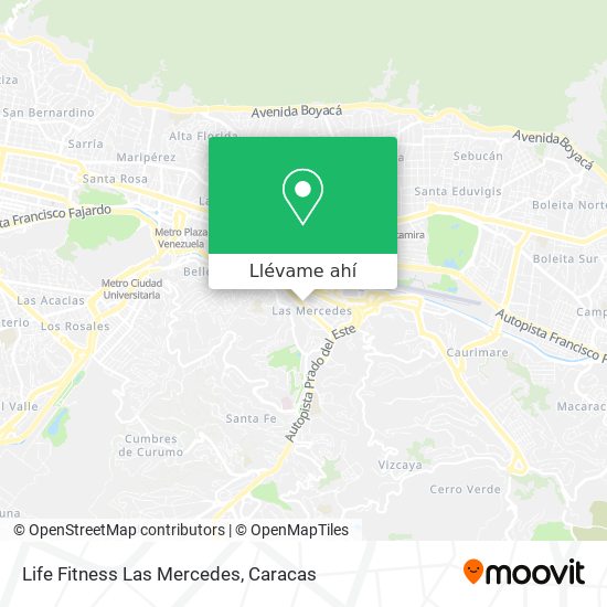 Mapa de Life Fitness Las Mercedes