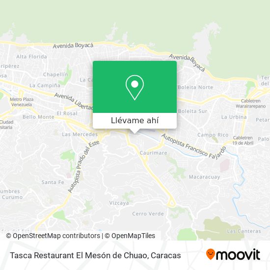 Mapa de Tasca Restaurant El Mesón de Chuao