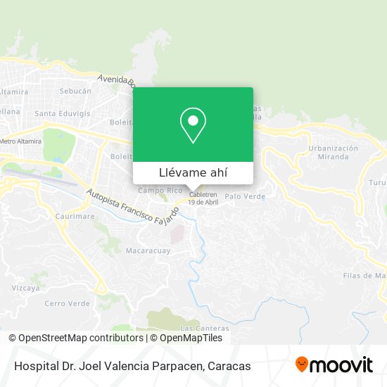 Mapa de Hospital Dr. Joel Valencia Parpacen