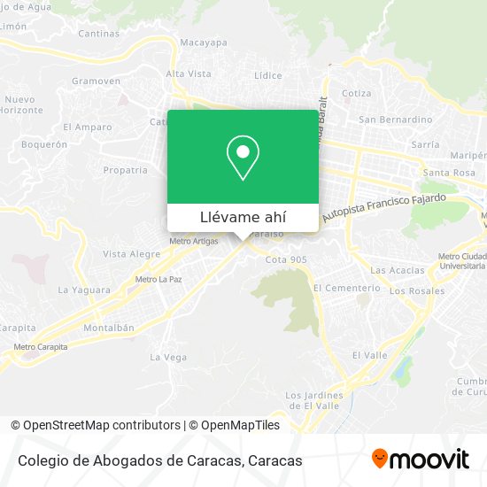 Mapa de Colegio de Abogados de Caracas