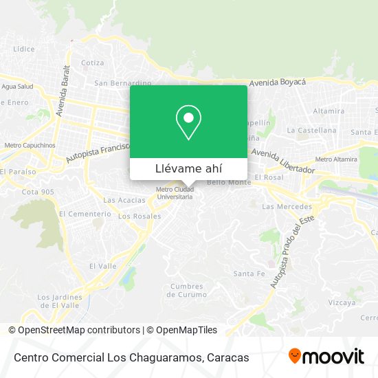 Mapa de Centro Comercial Los Chaguaramos