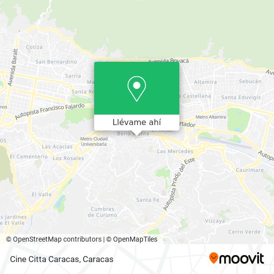 Mapa de Cine Citta Caracas