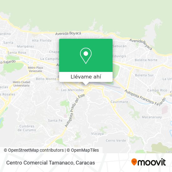 Mapa de Centro Comercial Tamanaco