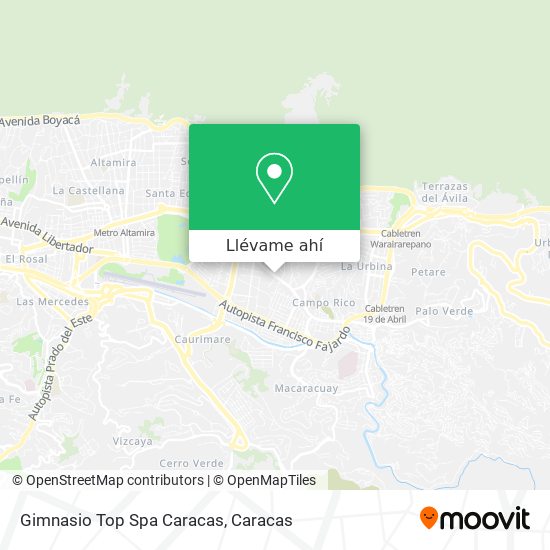 Mapa de Gimnasio Top Spa Caracas