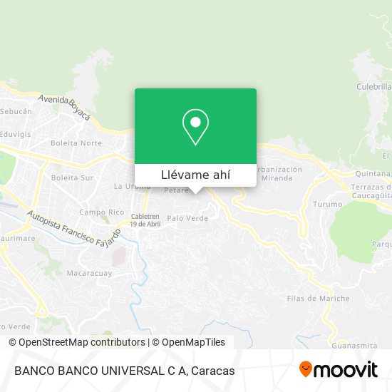 Mapa de BANCO BANCO UNIVERSAL C A