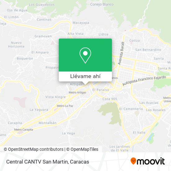 Mapa de Central CANTV San Martin