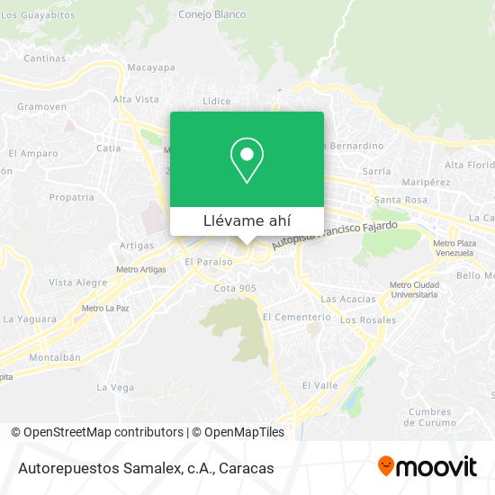 Mapa de Autorepuestos Samalex, c.A.