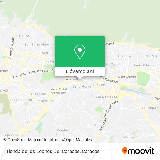 Mapa de Tienda de los Leones Del Caracas