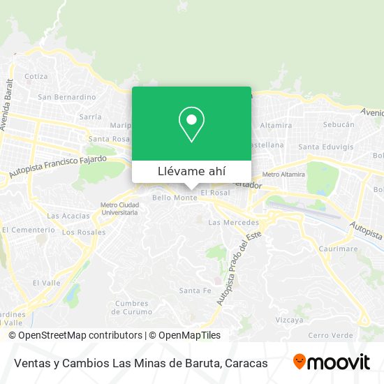 Mapa de Ventas y Cambios Las Minas de Baruta