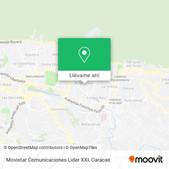 Mapa de Movistar Comunicaciones Lider XXI