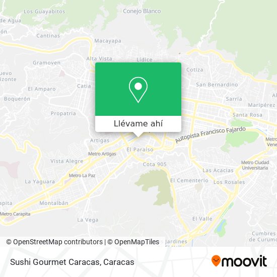 Mapa de Sushi Gourmet Caracas