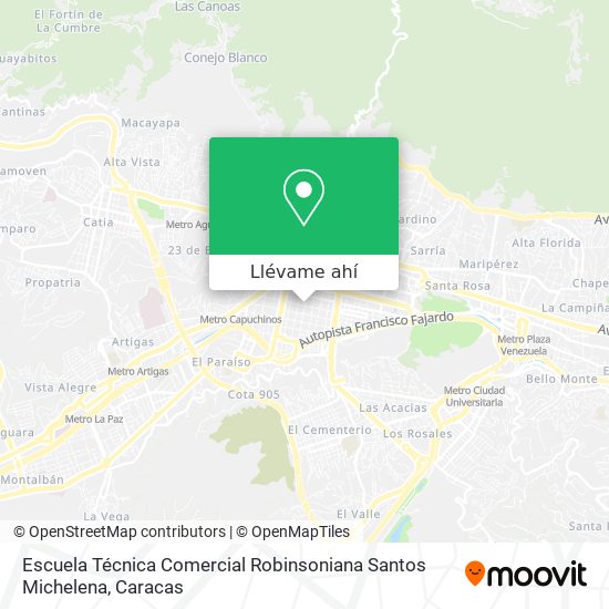 Mapa de Escuela Técnica Comercial Robinsoniana Santos Michelena