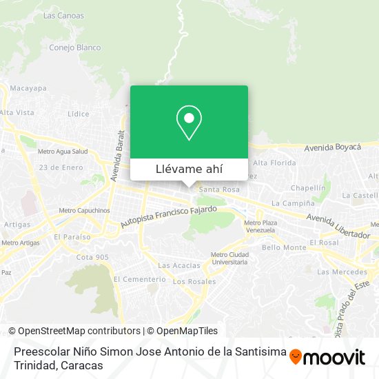 Mapa de Preescolar Niño Simon Jose Antonio de la Santisima Trinidad