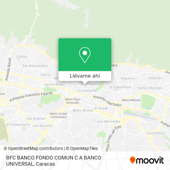 Mapa de BFC BANCO FONDO COMUN C A BANCO UNIVERSAL