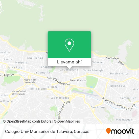 Mapa de Colegio Univ Monseñor de Talavera