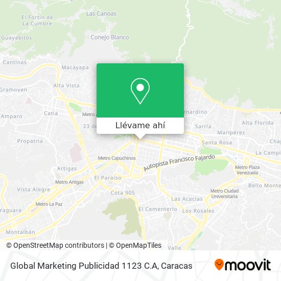 Mapa de Global Marketing Publicidad 1123 C.A