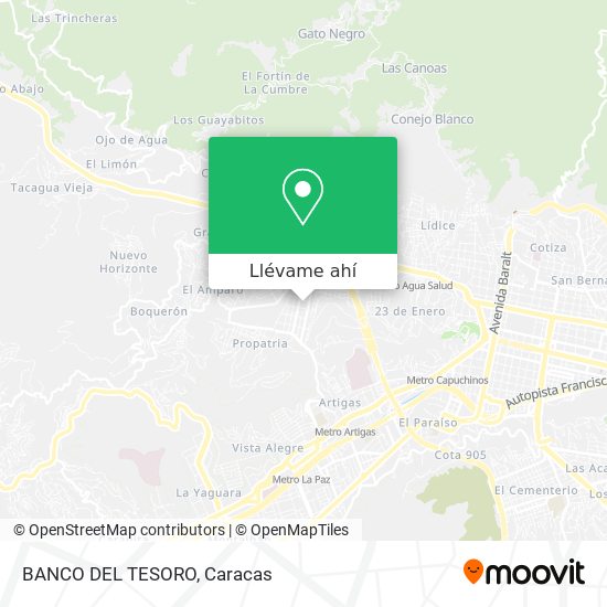 Mapa de BANCO DEL TESORO