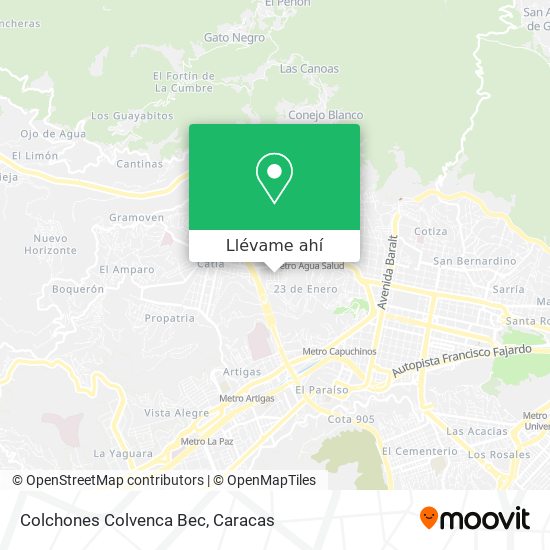 Mapa de Colchones Colvenca Bec