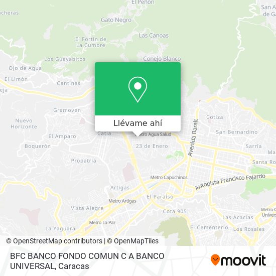Mapa de BFC BANCO FONDO COMUN C A BANCO UNIVERSAL