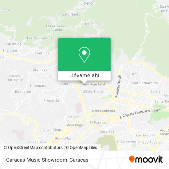 Mapa de Caracas Music Showroom