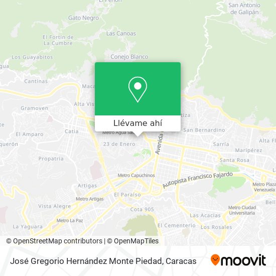 Mapa de José Gregorio Hernández Monte Piedad