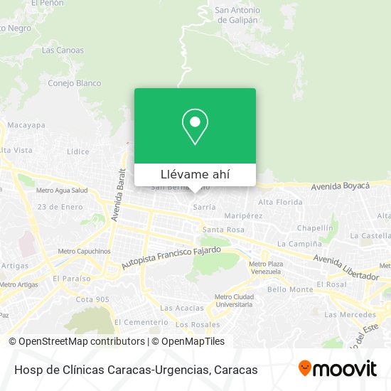 Mapa de Hosp de Clínicas Caracas-Urgencias