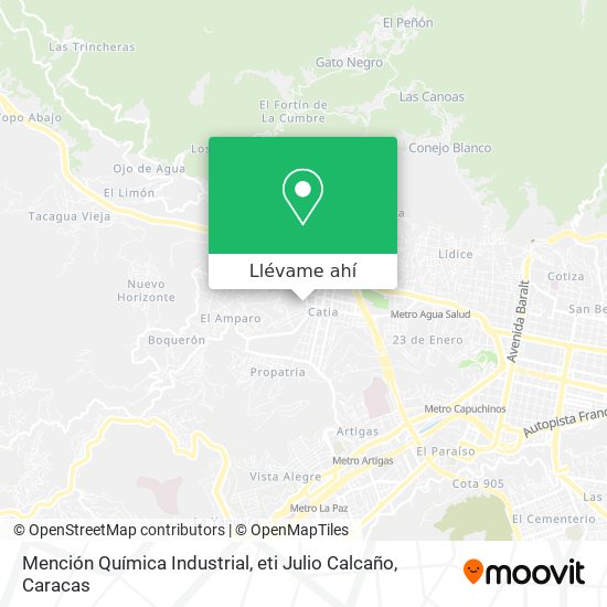 Mapa de Mención Química Industrial, eti Julio Calcaño