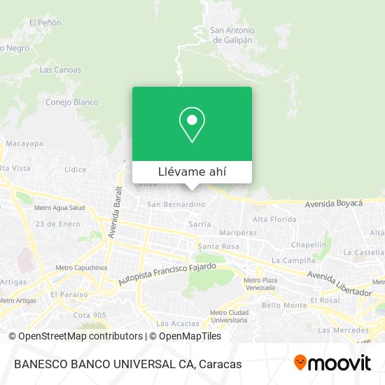 Mapa de BANESCO BANCO UNIVERSAL CA