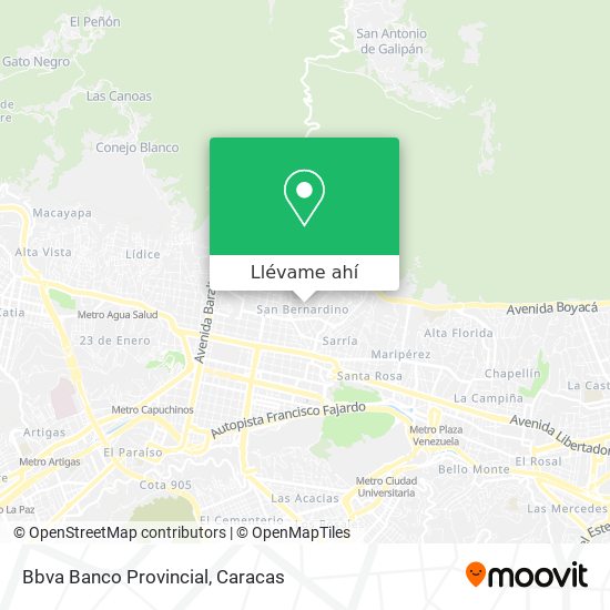 Mapa de Bbva Banco Provincial