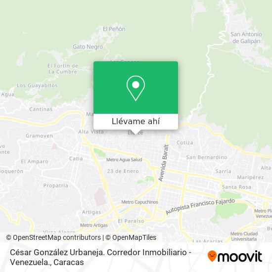 Mapa de César González Urbaneja. Corredor Inmobiliario - Venezuela.