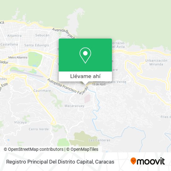 Mapa de Registro Principal Del Distrito Capital