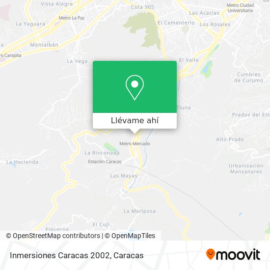 Mapa de Inmersiones Caracas 2002