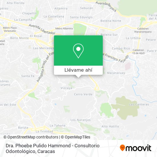 Mapa de Dra. Phoebe Pulido Hammond - Consultorio Odontológico