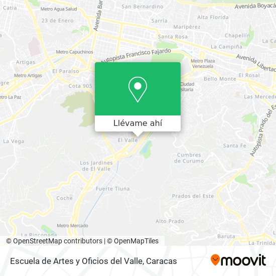 Mapa de Escuela de Artes y Oficios del Valle