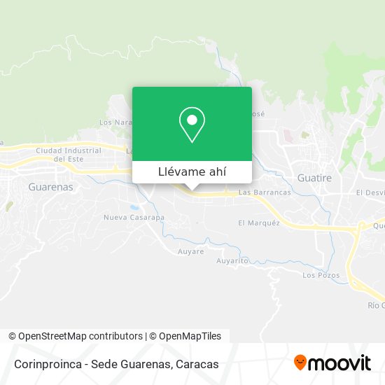 Mapa de Corinproinca - Sede Guarenas
