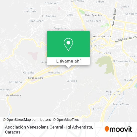 Mapa de Asociación Venezolana Central - Igl Adventista
