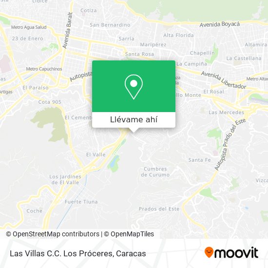 Mapa de Las Villas C.C. Los Próceres