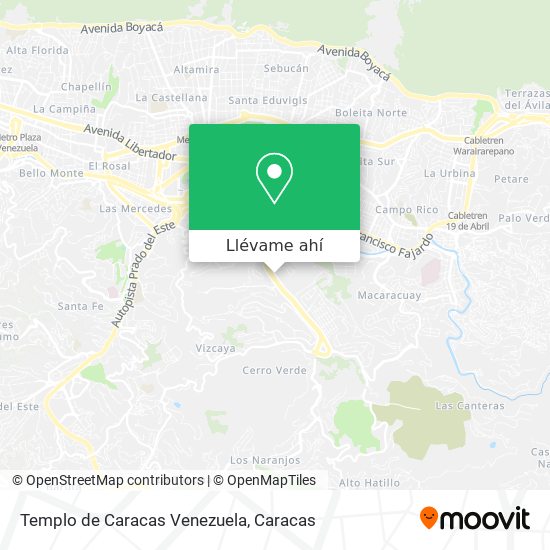 Mapa de Templo de Caracas Venezuela