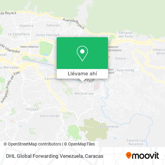 Mapa de DHL Global Forwarding Venezuela