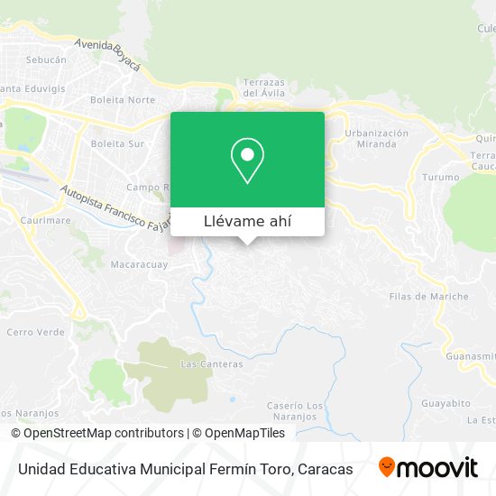 Mapa de Unidad Educativa Municipal Fermín Toro