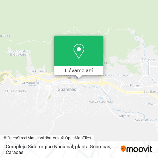 Mapa de Complejo Siderurgico Nacional, planta Guarenas