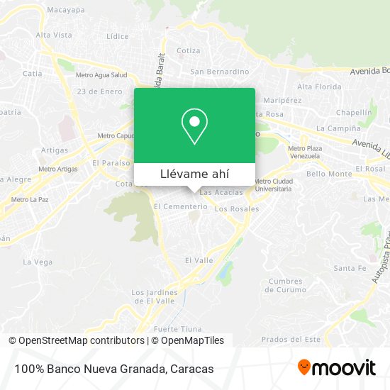 Mapa de 100% Banco Nueva Granada