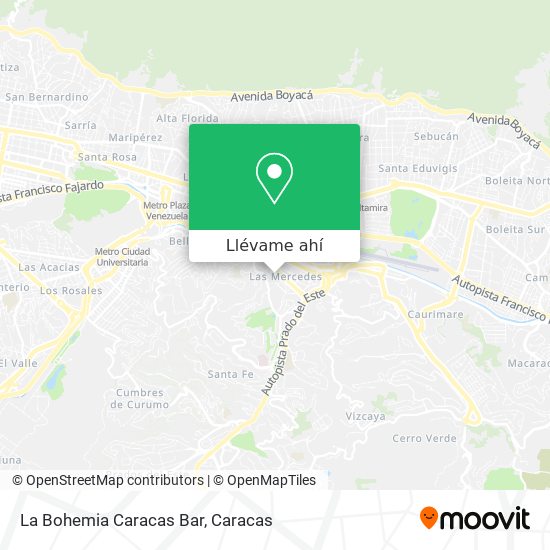 Mapa de La Bohemia Caracas Bar