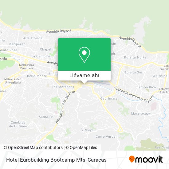 Mapa de Hotel Eurobuilding Bootcamp Mts