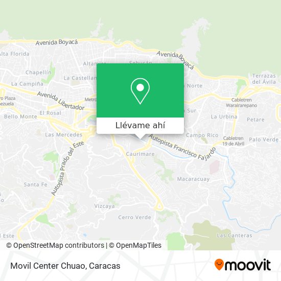 Mapa de Movil Center Chuao