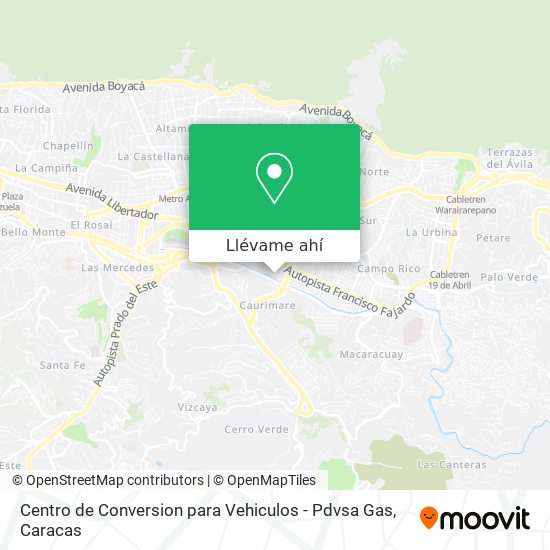 Mapa de Centro de Conversion para Vehiculos - Pdvsa Gas
