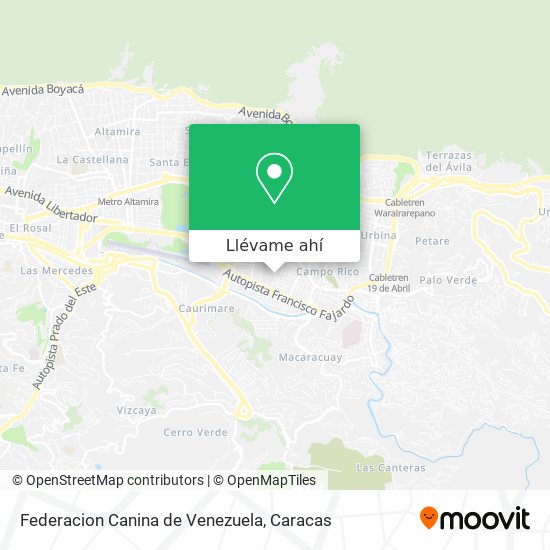Mapa de Federacion Canina de Venezuela