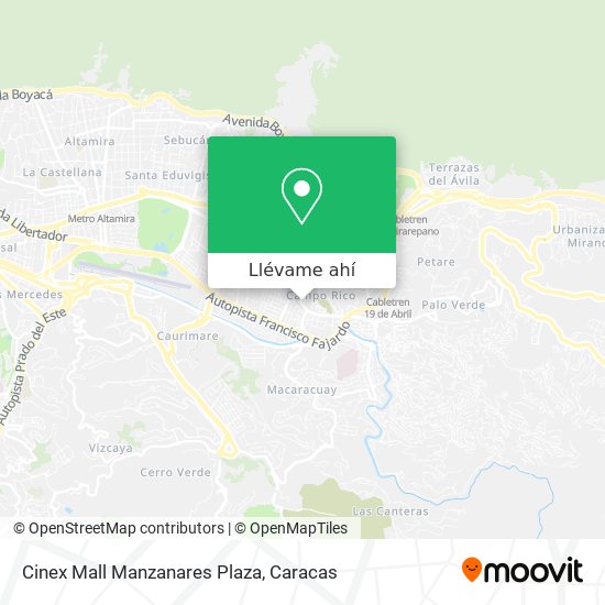 Mapa de Cinex Mall Manzanares Plaza